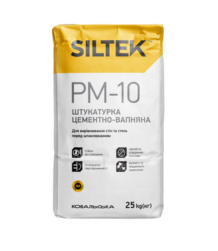 Штукатурка цементно-известковая Siltek PM-10, 25 кг 000000622 фото